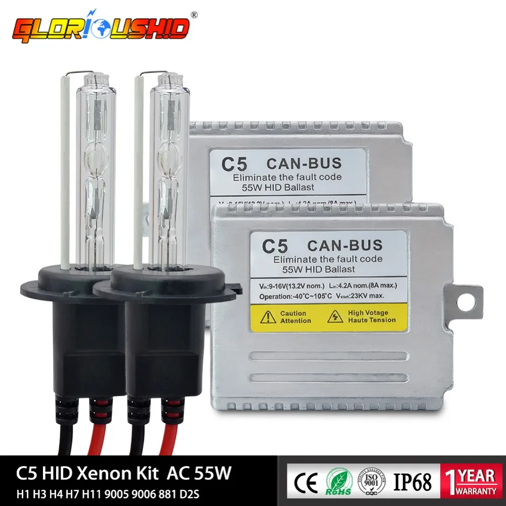 Ксеноновый H7 C5 55W Canbus xenon H4 9005 9006 881 H1 H3 H11 HID Комплект 4300k 5000k 6000k 8000k Электронный