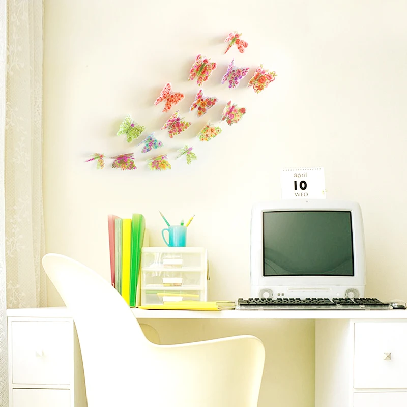 15 шт. 3D наклейки на стену в виде цветов и бабочек|butterfly wall|butterfly wall stickerswall sticker |