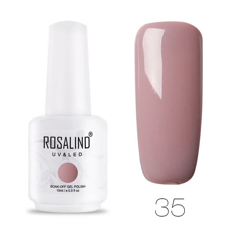 35 ROSALIND художественный Гель-лак для ногтей Vernis полуперманентный УФ верхнее покрытие гибридные Лаки замочить от ногтей Гель-советы белый маникюрный набор - Цвет: 35