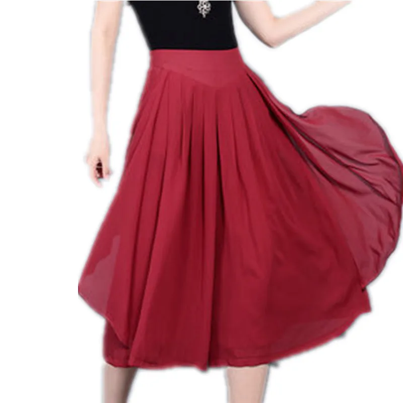 Модные летние шифоновые широкие брюки семь брюк тонкие свободные повседневные с