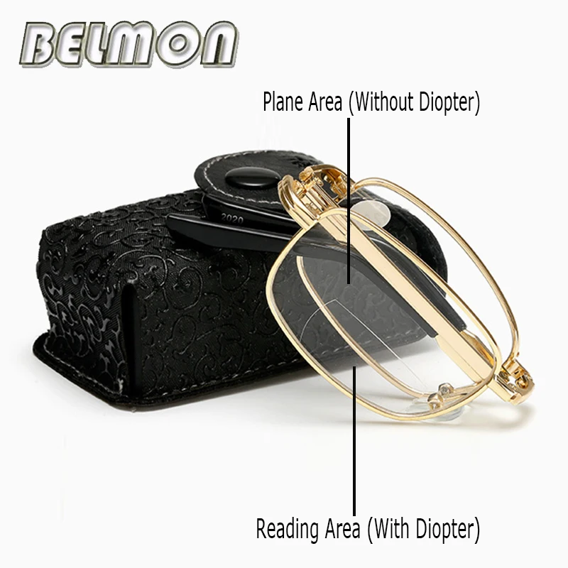 

Bifocal Folding Reading Glasses Men Women Diopter Presbyopic Multi-Focal Foldable Male Eyeglasses +1.0+1.5+2.0+2.5+3.0+3.5 RS340