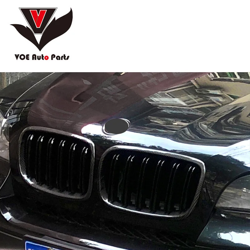 E70 E71 M sport двойная решетка из углеродного волокна Глянцевая черная передняя для