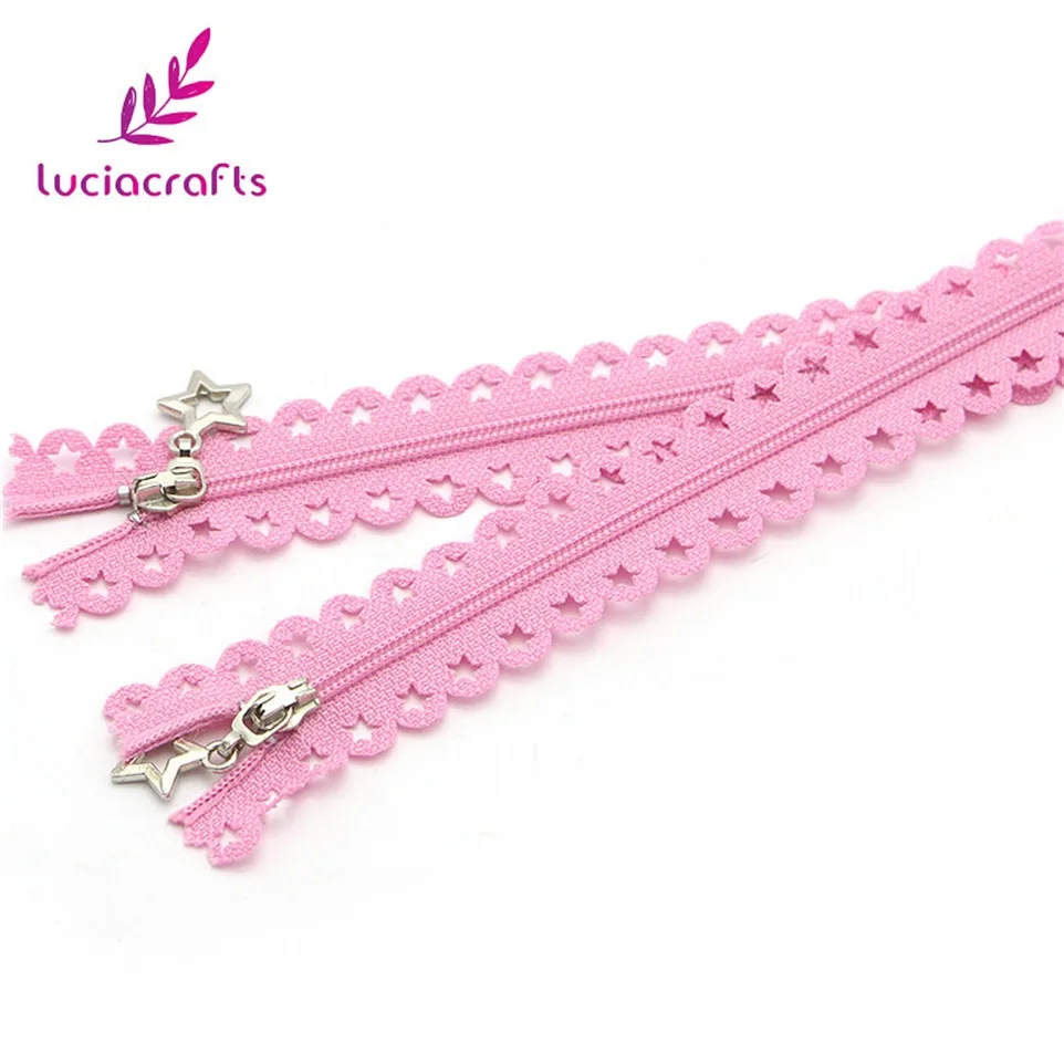 Lucia crafts 2шт/10 шт 25 см нейлоновая кружевная ткань звезда слайдер молнии голова DIY ручной пошив сумка Аксессуары для одежды J0310