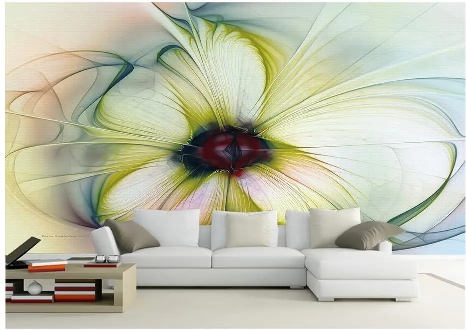 Настенные 3D-обои для комнаты абстрактные разноцветные цветы индивидуальные обои