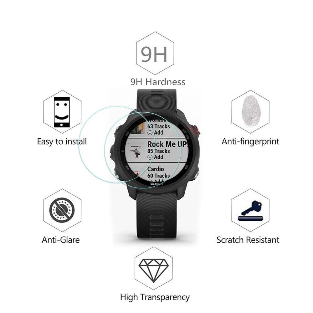 Защитная пленка для экрана часов Garmin Forerunner 945 закаленное стекло 9H 2.5D