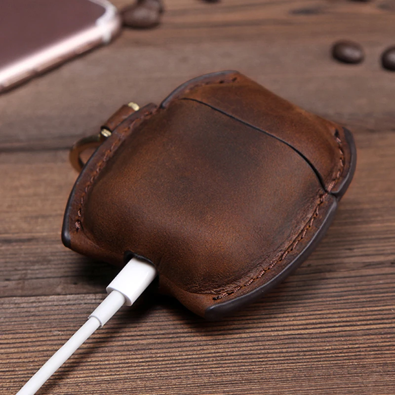

Oil Nubuck Leather Case For AirPods 1/2 Bluetooth Wireless Earphone Protective Cover Skin For Airpods Charging Box Accessories