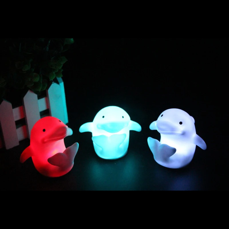 Cute Dolphin Color Changeable LED Night Light Glowing Toys Birthday Party Decoration Supplies Kids Room Gift | Дом и сад