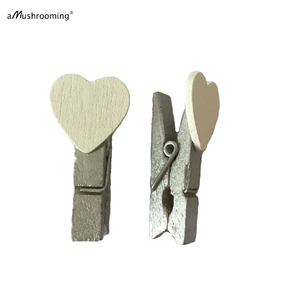 Набор из 20 у вас есть мое сердце Мини Топ белого цвета с сердечками и прищепки