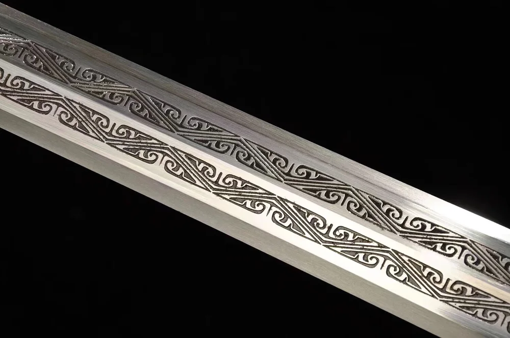 Real Battle t1095 High Carbon Steel Chinese Sword Full Tang Quality Han Jian Sliver Fittings Asian Saber |