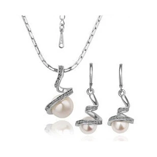 Новое поступление набор модных ювелирных украшений жемчуг свадебные ювелирные