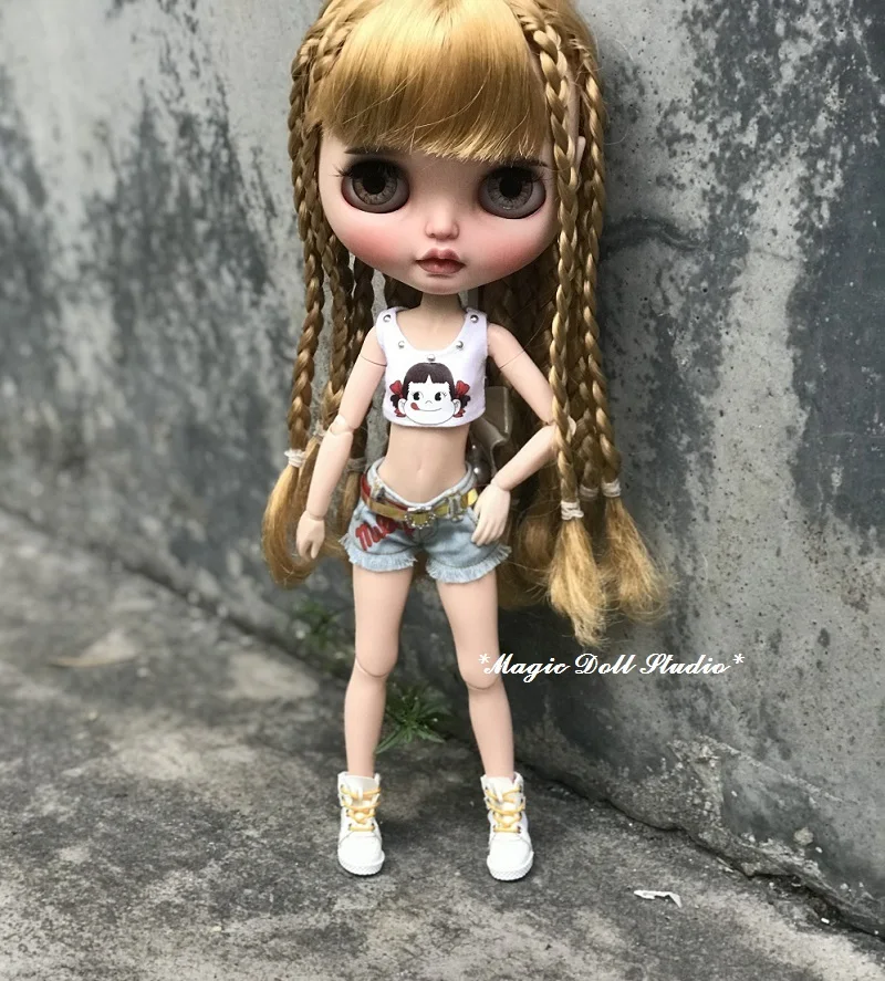 [MG665] 2020 Бесплатная доставка туфли Neoblythe Doll # кожаные с парусиновыми сапогами