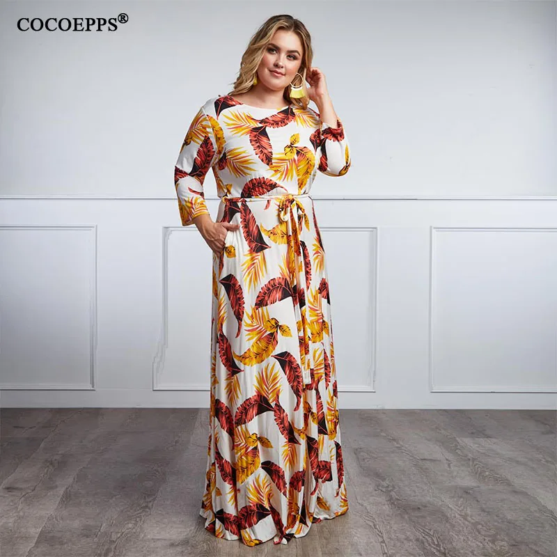 5XL 6XL Платье макси с цветочным рисунком большого размера зимнее платье женское платье большого размера Элегантное повседневное длинное платье большого размера vestidos verano