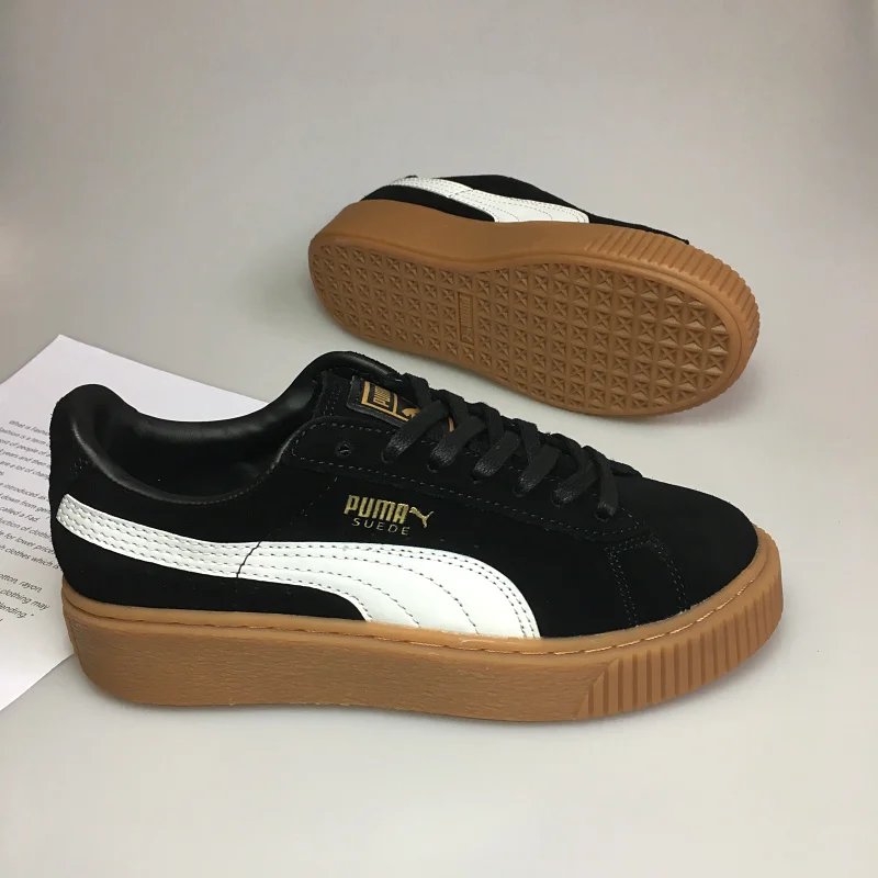 2018 обувь Puma puma толстый бархат подшитая на платформе для мужчин и женщин черный