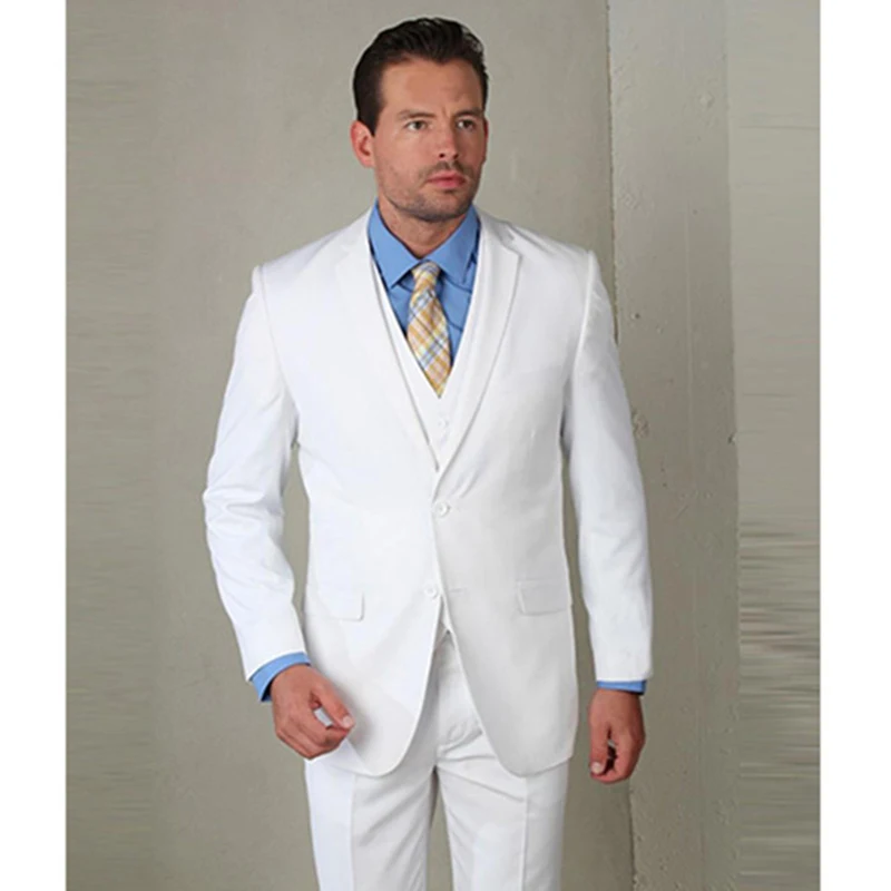 2020 terno slim fit Белые мужские костюмы свадебный смокинг высокое качество на заказ