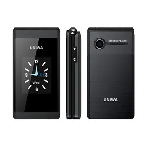 uniwa x28 old man flip mobile phone gsm senior big push button flip phone dual sim fm radio russian hebrew keyboard cellphone free global shipping