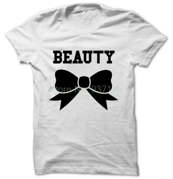 Футболка красавица чудовище красивая футболка с бантом женская модная унисекс |