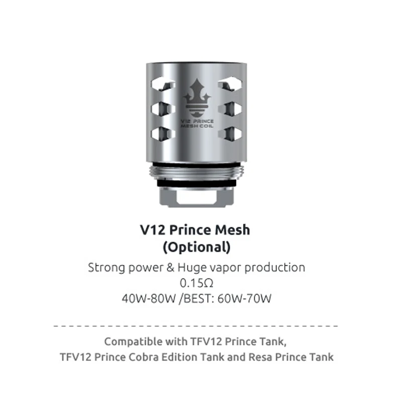 6 шт./лот SMOK TFV12 принц катушки V12 РБА Q4 M4 X6 T10 сетчатый ремешок Core Fit для танк