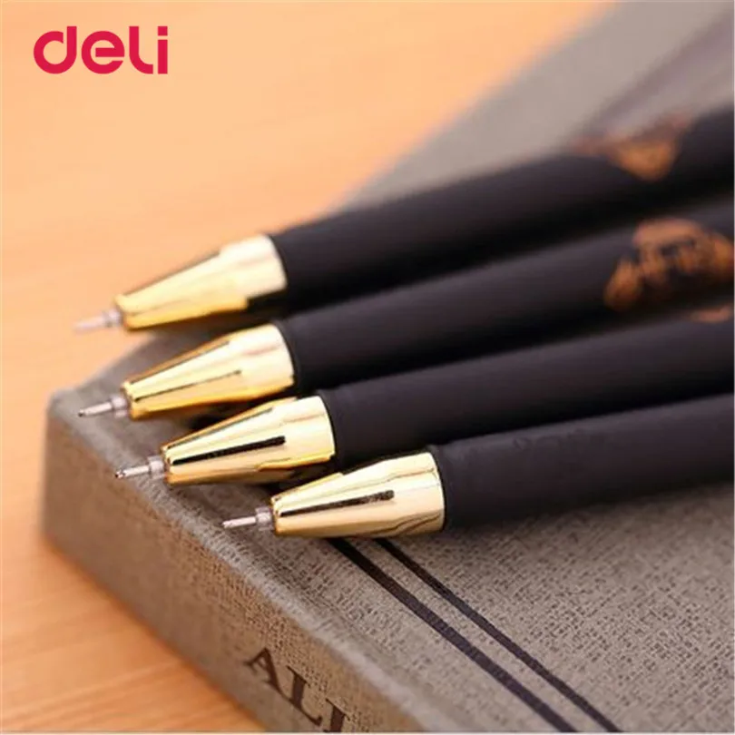 

Deli Gel Pen 12 pcs Black Gel Ink Pen Stationery School & Office Writing Supplies Upscale Exquisite 0.5mm Gel Pens for Writing