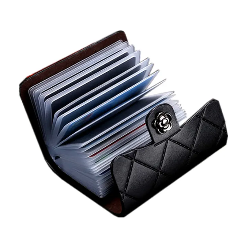 Простой Цветочный с застежкой из натуральной кожи женские визитницы в клетку