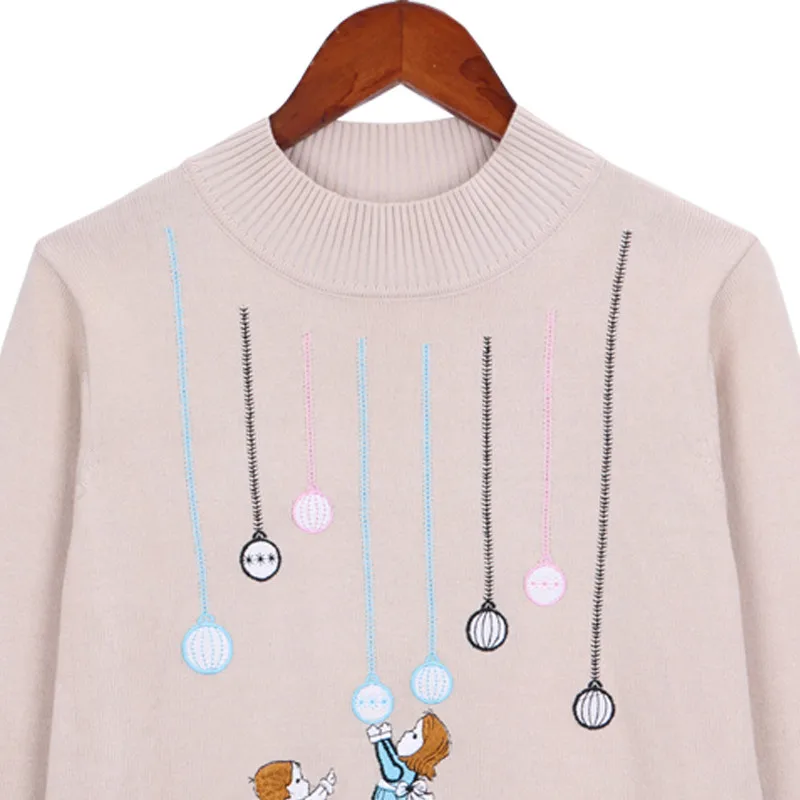 Hodisytian новые модные женские туфли свитер осень пуловер camisolas вязать Мультфильм