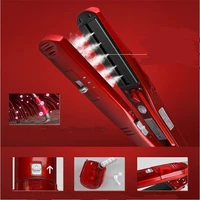 professional electric steamer flat wand hair straightener iron ceramic hairstyle nano water steam care style straighter crimple