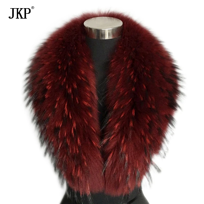 

Luxury Real Raccoon Fur Scarf Women Coat Natural Red Raccoon Fur Collar Winter Warm Fur Collar Scarves