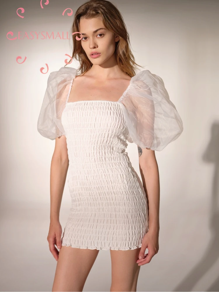 Женское летнее пляжное платье EASYSMALL For Love Lemons с открытой спиной и высокой талией
