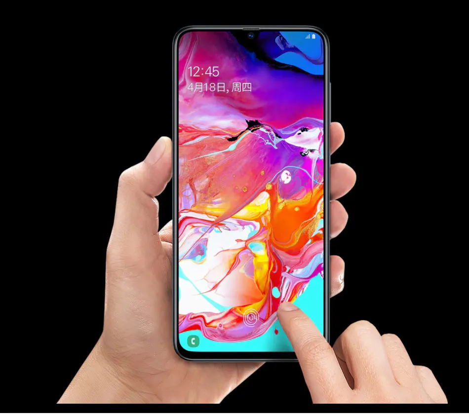 Новинка, мобильный телефон samsung Galaxy A70 A7050, 6,7 дюймов, 8 ГБ ОЗУ, 128 Гб ПЗУ, Восьмиядерный процессор Snapdragon 675, 20:9, дроп-экран, телефон nfc