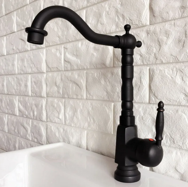 Black Oil Rubbed Brass Swivel Spout Single handle Lever Kitchen Bar Bathroom Vessel Sink Basin Faucet Mixer Tap anf354 | Обустройство
