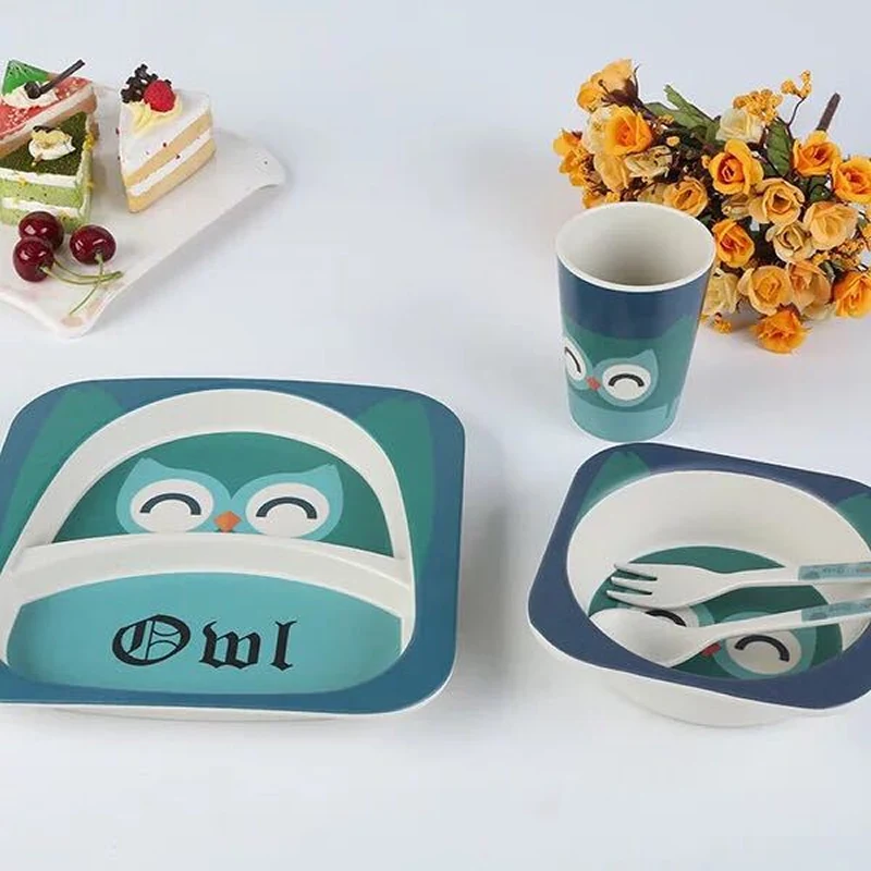 Бесплатная доставка 5 шт./компл. экологичная детская столовая утварь для
