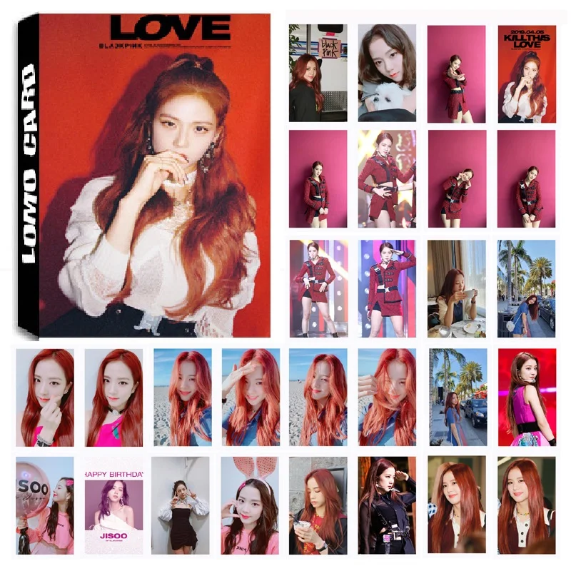 30 шт./компл. Корейский KPOP BLACKPINK девушки Kill This Love альбом Jisoo одна фото карта ПВХ карты самодельные LOMO карты
