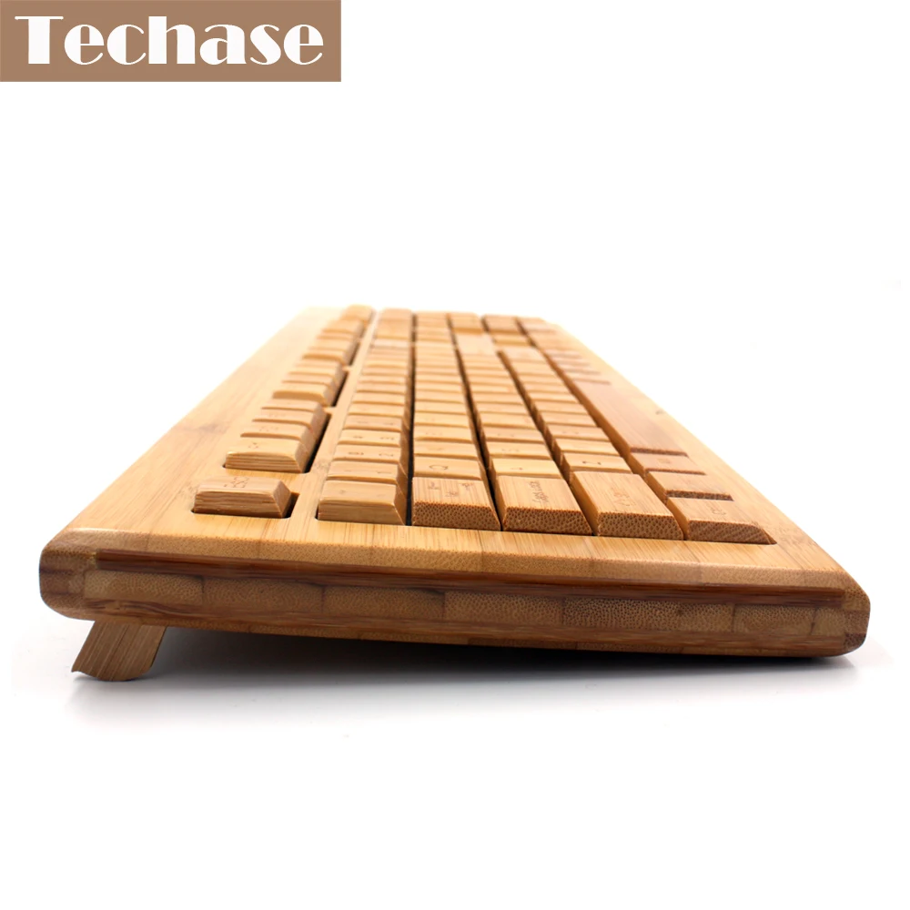 Techase Беспроводная деревянная мембранная клавиатура Teclado Mecanico Bamboo дизайн 2,4 ГГц игровая клавиатура Mekanik Klavye Teclado Inalambrico
