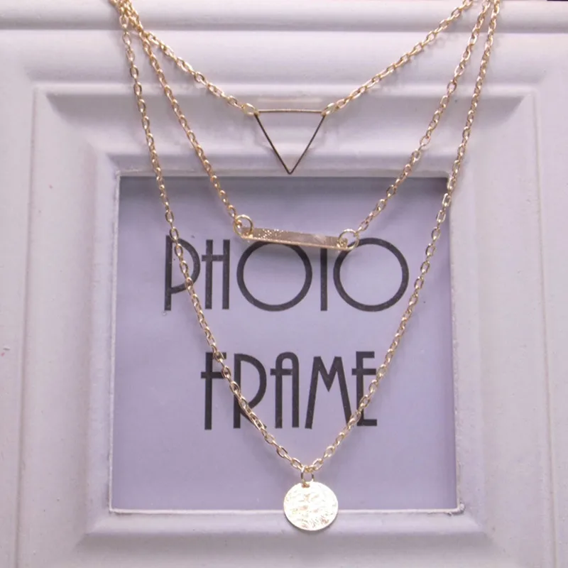 X357 Новый трехслойный подвеска и ожерелье с подвеской в виде листика летнее