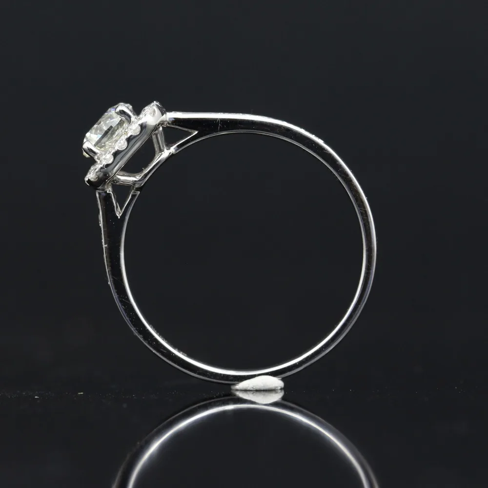 Женское кольцо с натуральным бриллиантом LASAMERO 0.503CT IJ/SI круглой огранкой 18 К белое