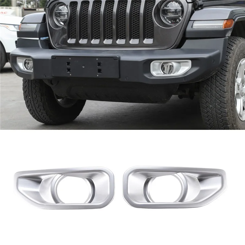 Шт. 2 шт. ABS передний бампер Foglight рамки крышка подходит для Jeep Wrangler JL 2018 автомобилей