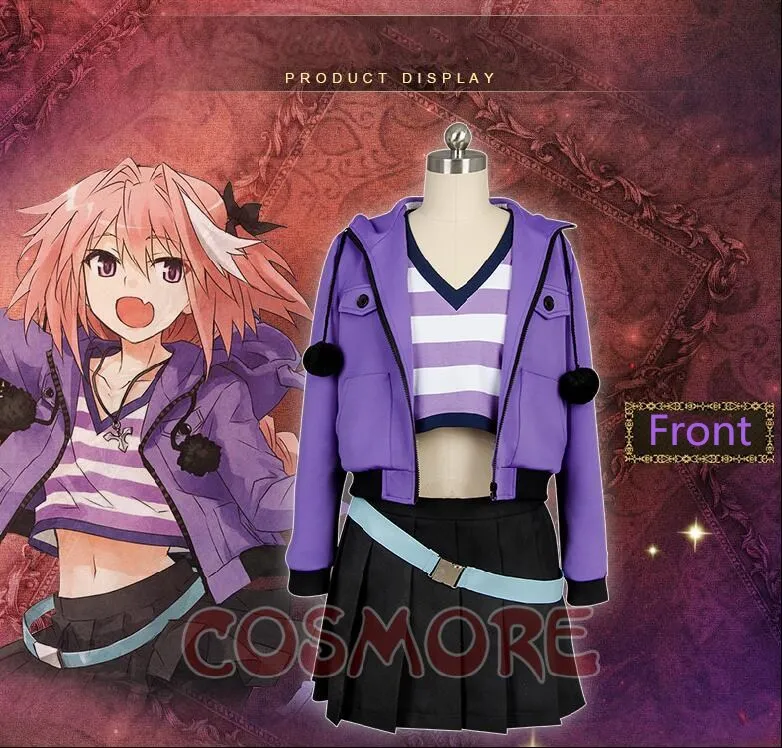 Anime FGO Fate Grand Order Apocrypha Rider Astolfo Asutorufo Servant Uniform Cosplay Costumes women dress