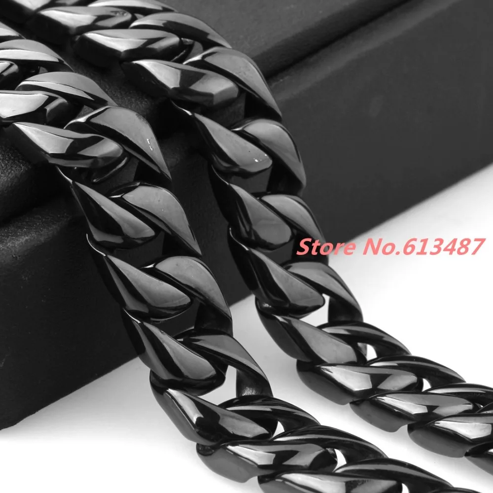 Ожерелье/браслет из нержавеющей стали черная тяжелая 7 40 мм 15 мм|chain necklace|designer