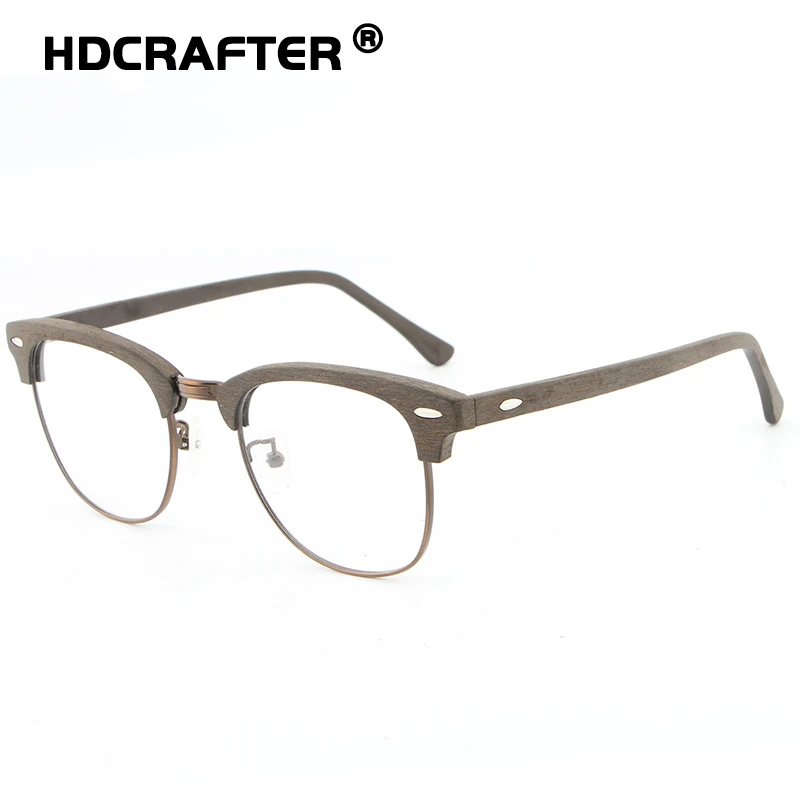 HDCRAFTER винтажная оптическая деревянная оправа для очков с прозрачными линзами