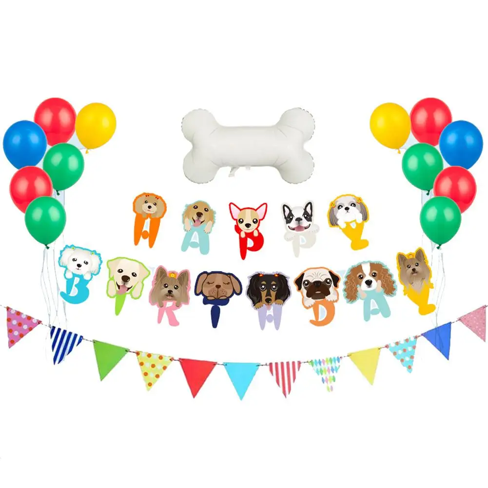 Счастливый плакат &quotс днем рождения&quot набор Pet Тема дня рождения шар из