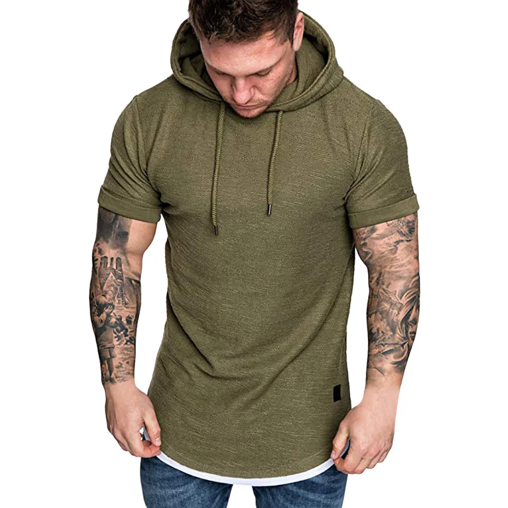 Футболка мужская приталенная с коротким рукавом повседневная плиссированная