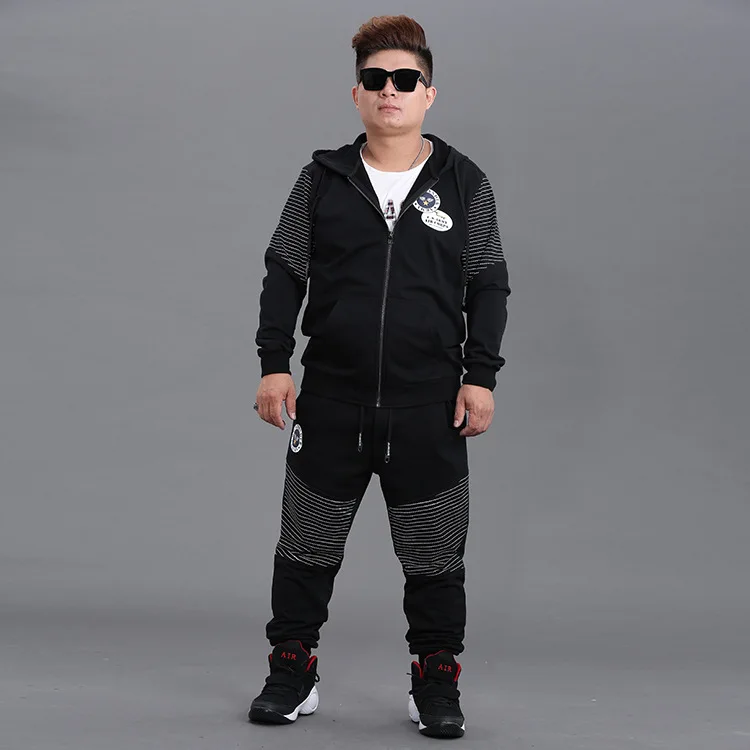 

Мужской кардиган с капюшоном, большие хлопковые комплекты одежды с длинным рукавом и брюки, размеры 3XL-6XL 7XL