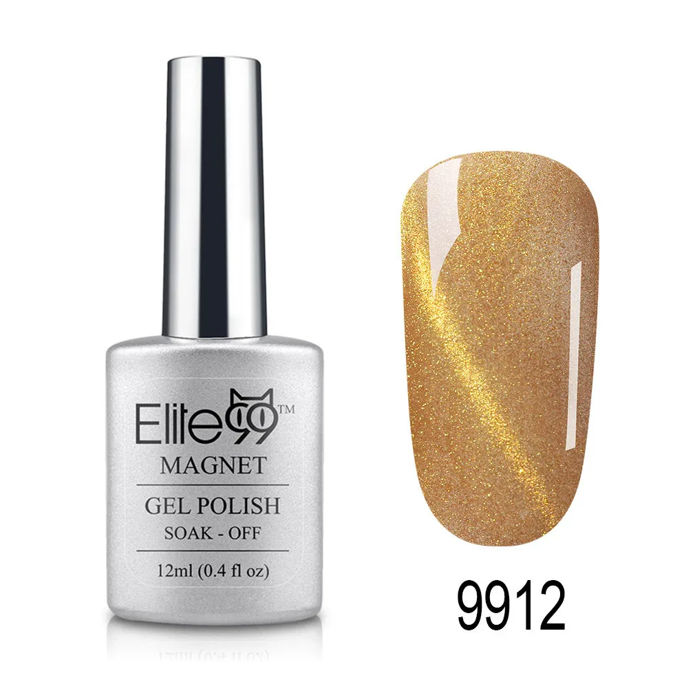 9912 Elite99 12ml Cat Eye Gel Nail Polish Soak Off Magnetic UV Gel Varnish Nail Art Manicure Gel Semi Permanent 3D Effect Gel Lacquer - Цвет: 9912