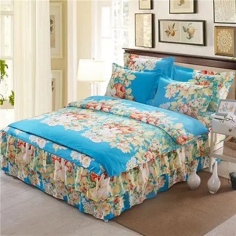 Комплект постельного белья с объемными розами и цветами юбка для кровати цветком