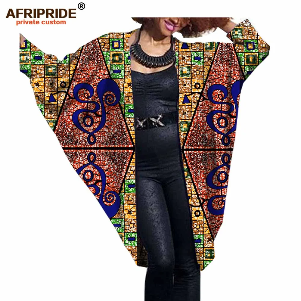 Модное Африканское Женское пальто летучая мышь AFRIPRIDE Частный заказ осень повседневное женское пальто супер батик хлопок плюс sizeA722416 - Цвет: 479