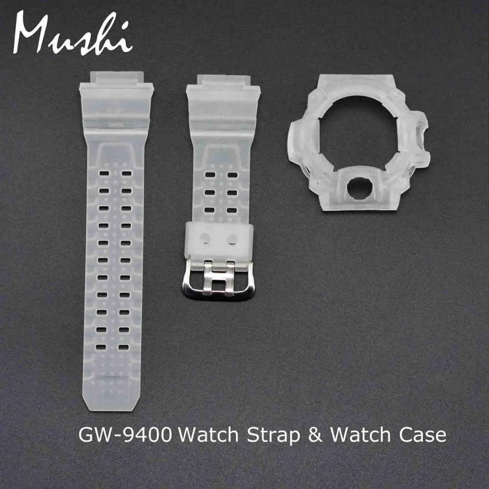 Watch S-Case-9400 MS силиконовый резиновый ремешок для часов Casio GW-9400 полупрозрачный мужской спортивный чехол с металлической пряжкой для дайвинга - Цвет ремешка: Watch S-Case-9400