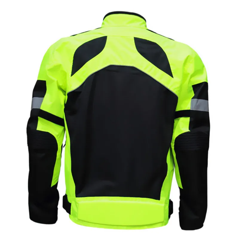 Men's Summer Motorcycle Jacket Off Road Auto Racing Motocross Protective Gear Reflective Safety Clothing - Fluorescent green |