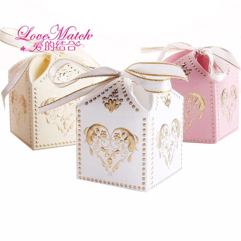 

Love Match 25pcs Gilding Heart Wedding Box Candy Boxes Wedding favors Portable Gift Box Party Favor Decoration