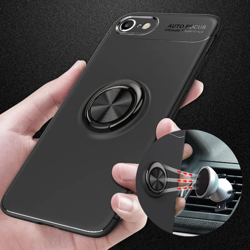 Мягкий чехол для телефона iPhone 7 с кольцом 8 6 6s Plus 5 5S силиконовый роскошный