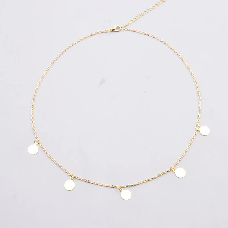 Новые модные ювелирные изделия звено цепи круглый лист колье-ошейник подарок для