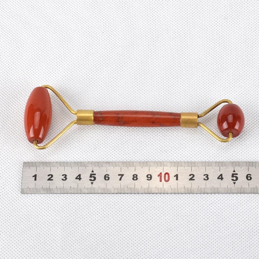 Natural Red Jaspe Facial Massage Roller Practical Jade Anti Wrinkle Treatment Body Head Portable Beauty Health Care Tools | Дом и сад